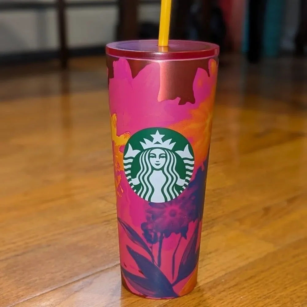 Starbucks‎ Pink Floral Venti 24 oz Tumbler 2022